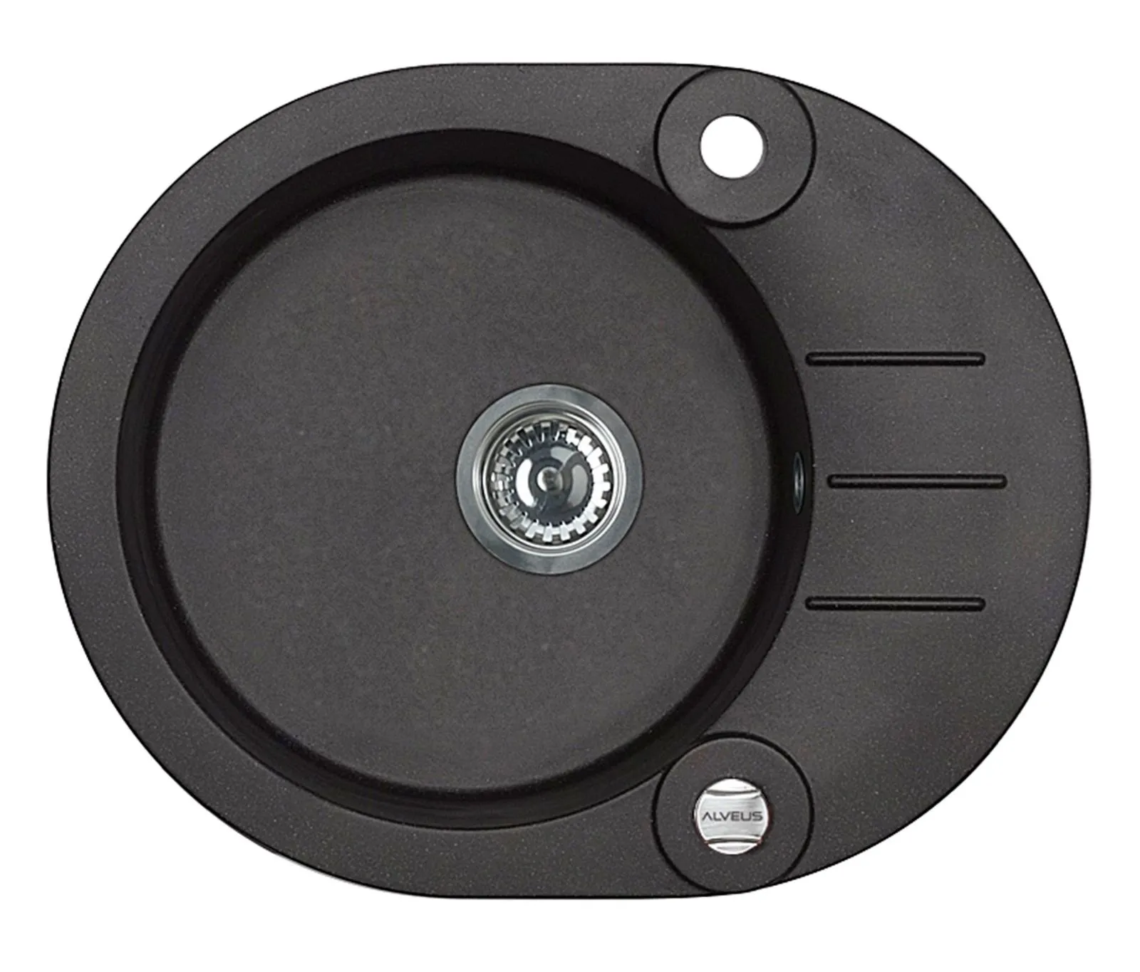 Alveus ROLL 40 kol. 91 czarny (59,5x47,5) zlew Granital 1kom. z syfonem POP-UP