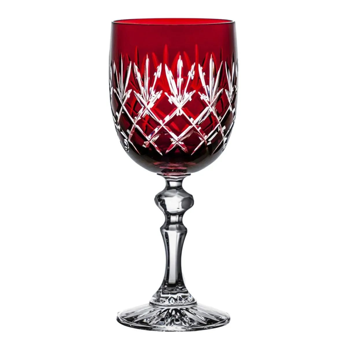 Crystal Julia Kieliszki do wina kryształowe rubin 6 sztuk Ananas