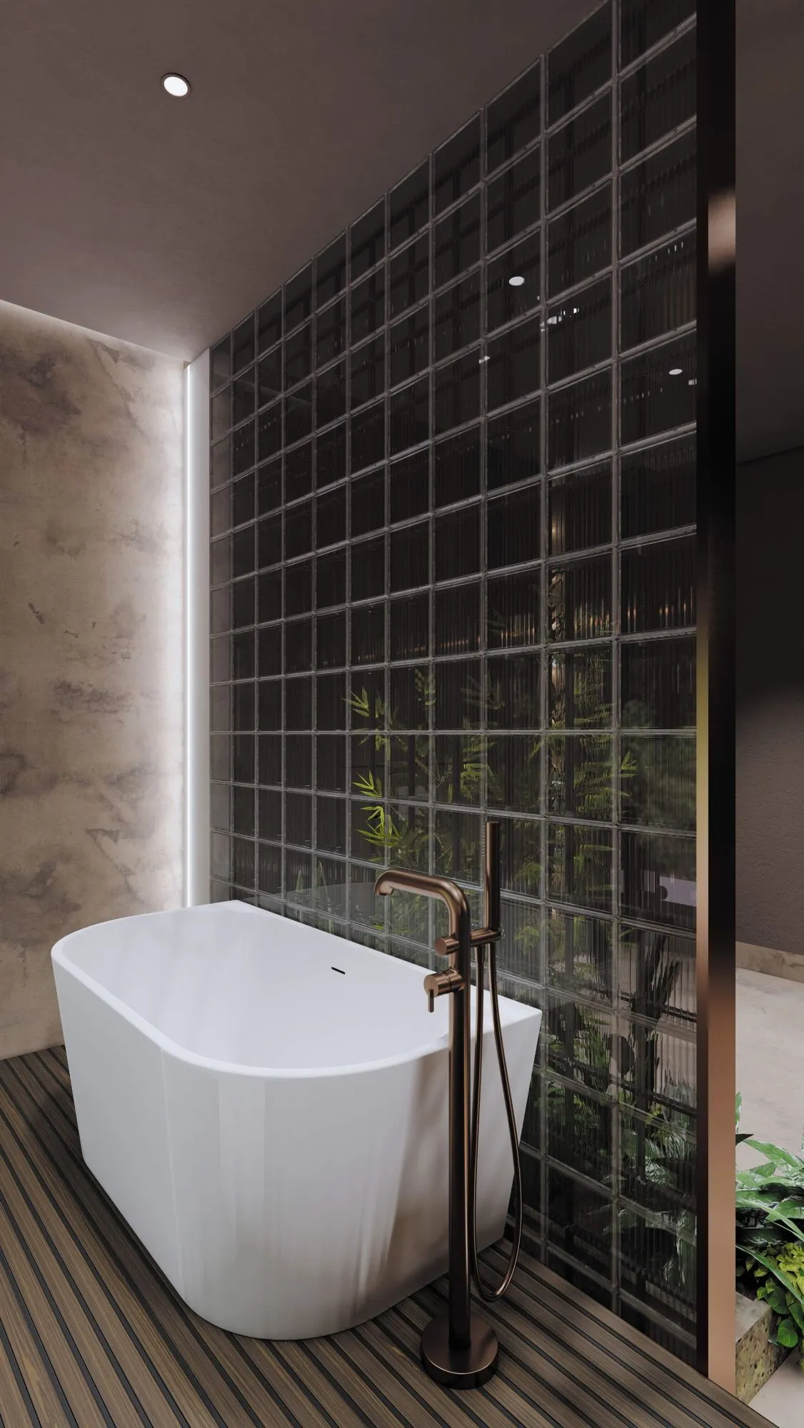 Deante BQS_C17M Bateria wannowa wolnostojąca z zestawem prysznicowym