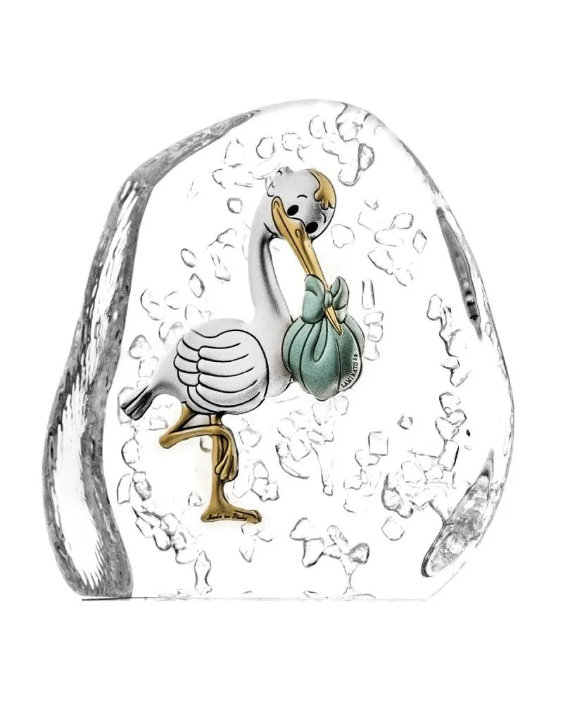 Crystal Julia Skałka z blaszką bocian kryształowa 05145