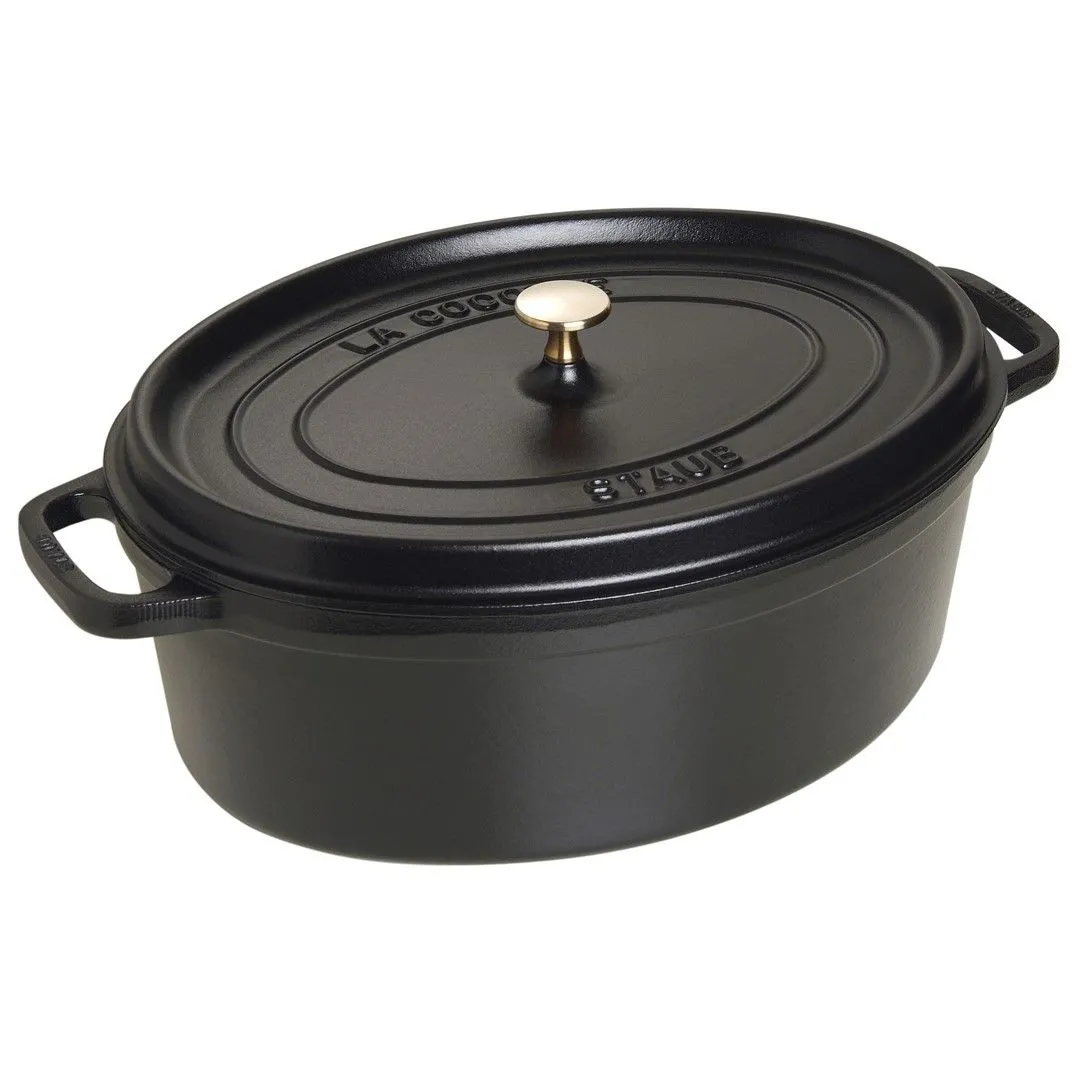 STAUB LA COCOTTE Garnek żeliwny owalny 8 ltr, czarny