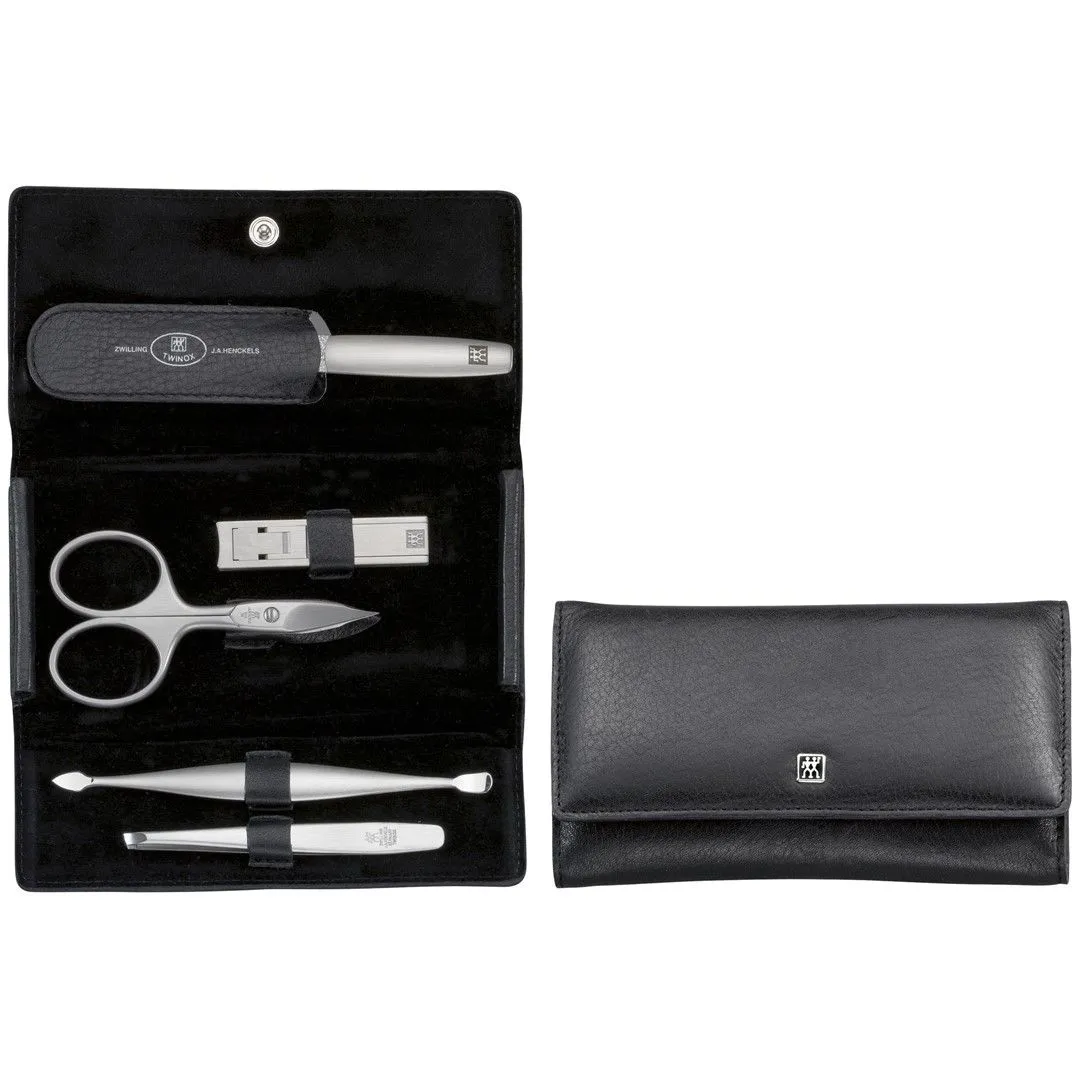 ZWILLING TWINOX Zestaw do manicure – czarne skórzane etui, 5 elementów