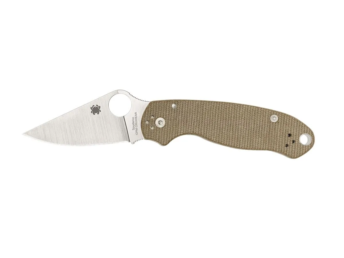 Spyderco PARA 3 BROWN CANVAS MICARTA CPM CRUWEAR C223MPCW