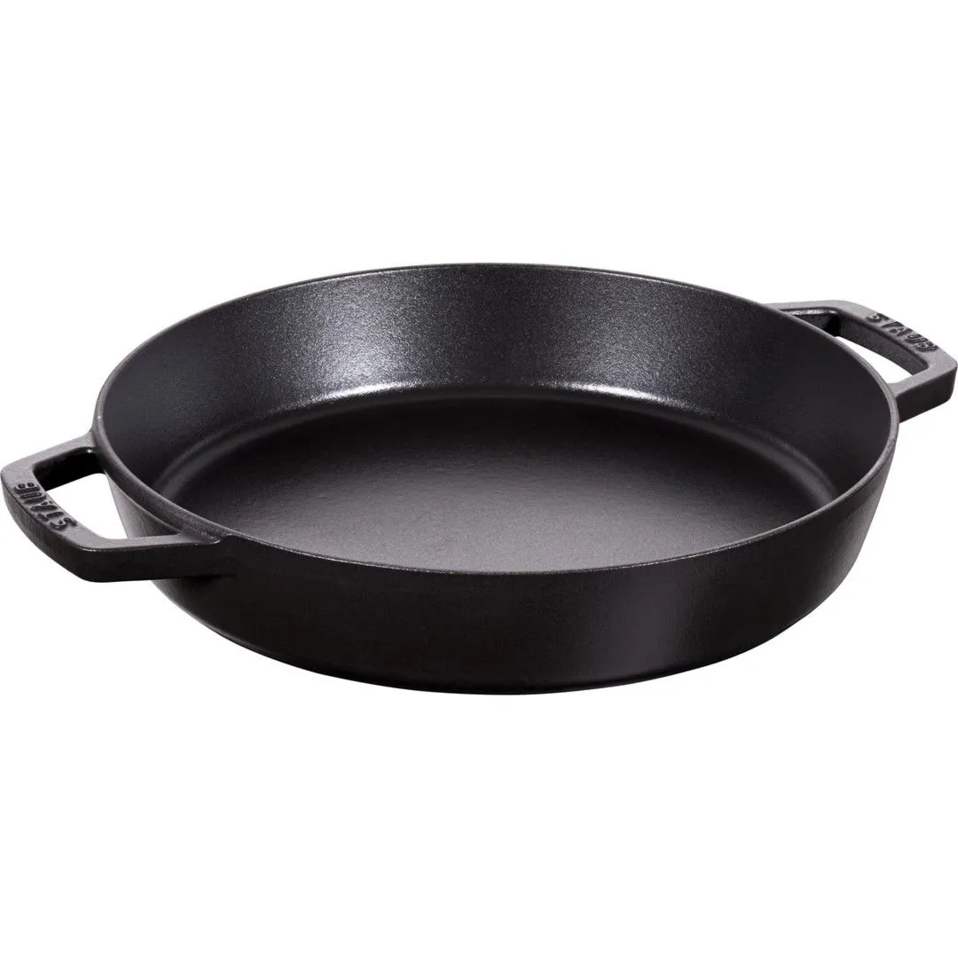 STAUB Patelnia żeliwna z dwoma uchwytami 34 cm, czarny