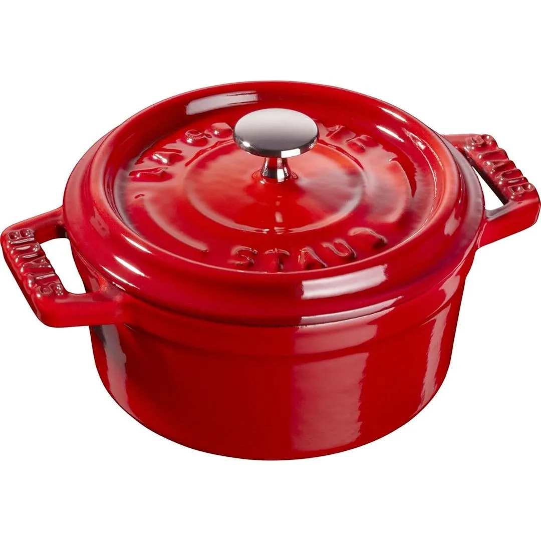 STAUB MINI COCOTTE Mini garnek żeliwny okrągły 250 ml, czerwony