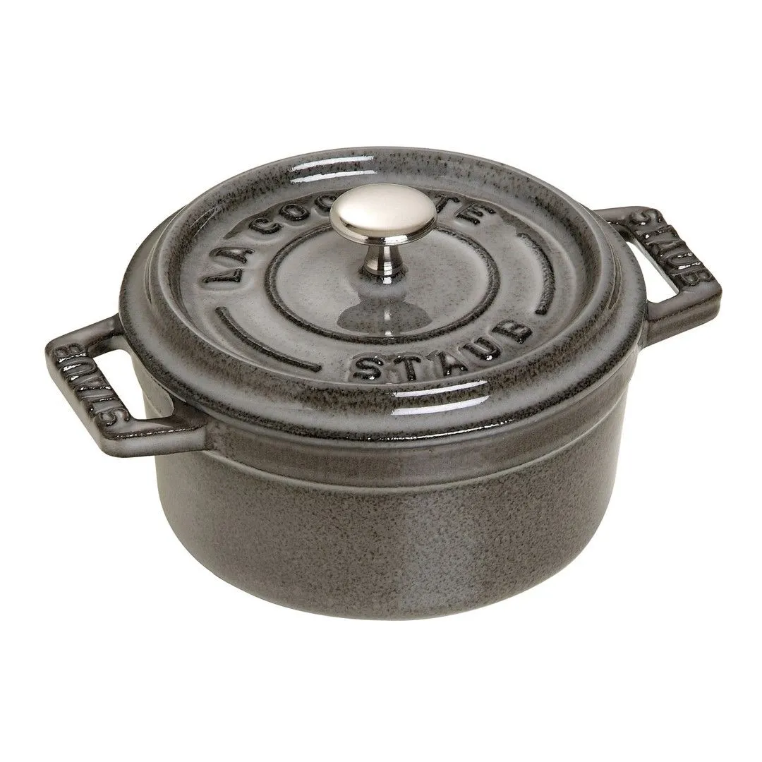 STAUB MINI COCOTTE Mini garnek żeliwny okrągły 250 ml, grafitowy