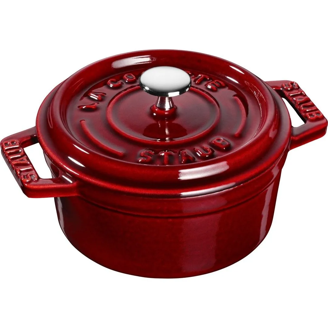 STAUB MINI COCOTTE Mini garnek żeliwny okrągły 250 ml, grenadynowy