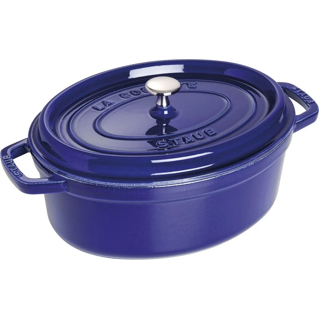 STAUB LA COCOTTE Garnek żeliwny owalny 4.2 ltr, niebieski