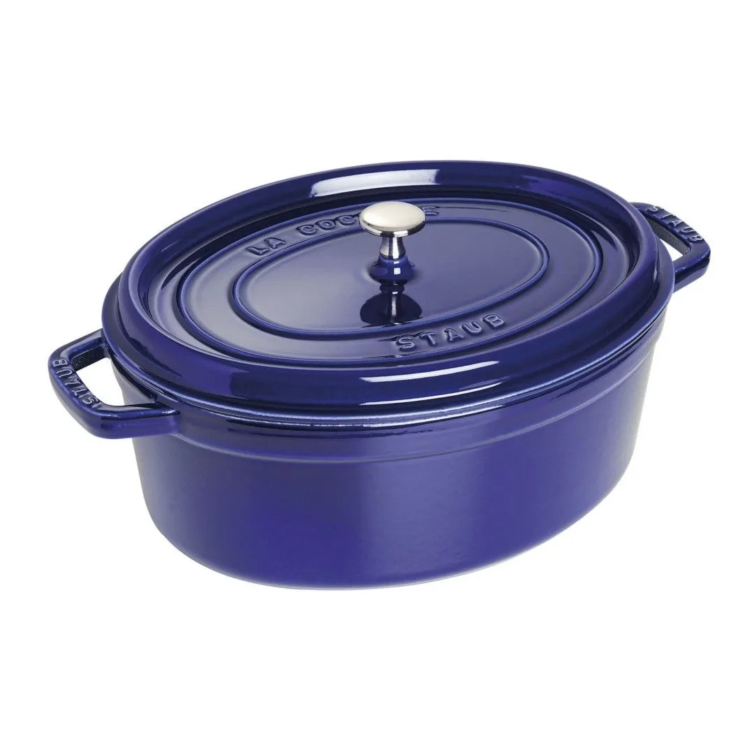 STAUB LA COCOTTE Garnek żeliwny owalny 6.7 ltr, niebieski