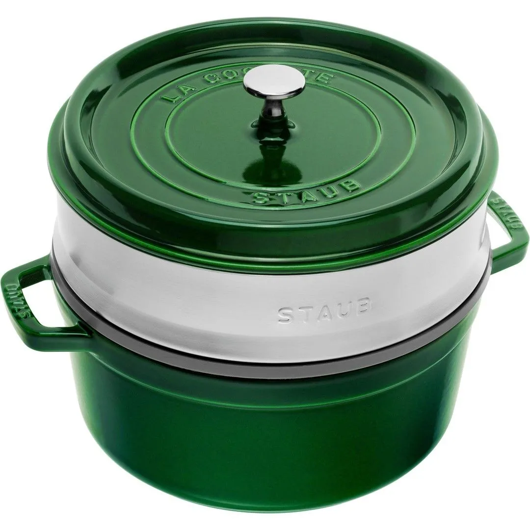 STAUB LA COCOTTE Garnek żeliwny okrągły z wkładem 5.2 ltr, zielony