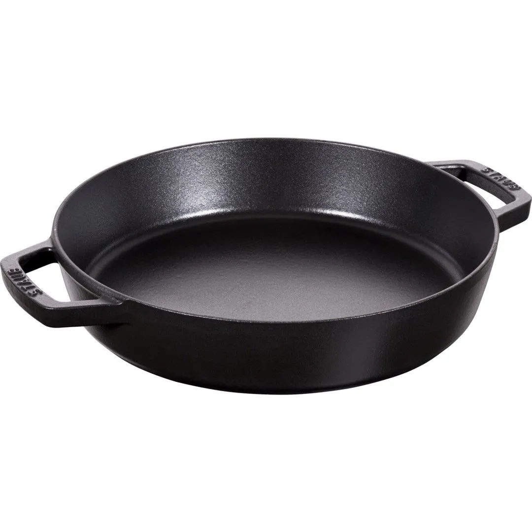 STAUB Patelnia żeliwna z dwoma uchwytami 26 cm, czarny