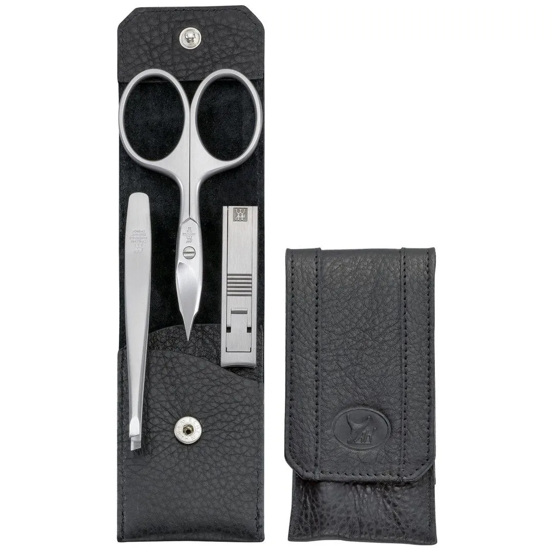 ZWILLING TWINOX Zestaw podróżny - czarne skórzane etui, 3 elementy