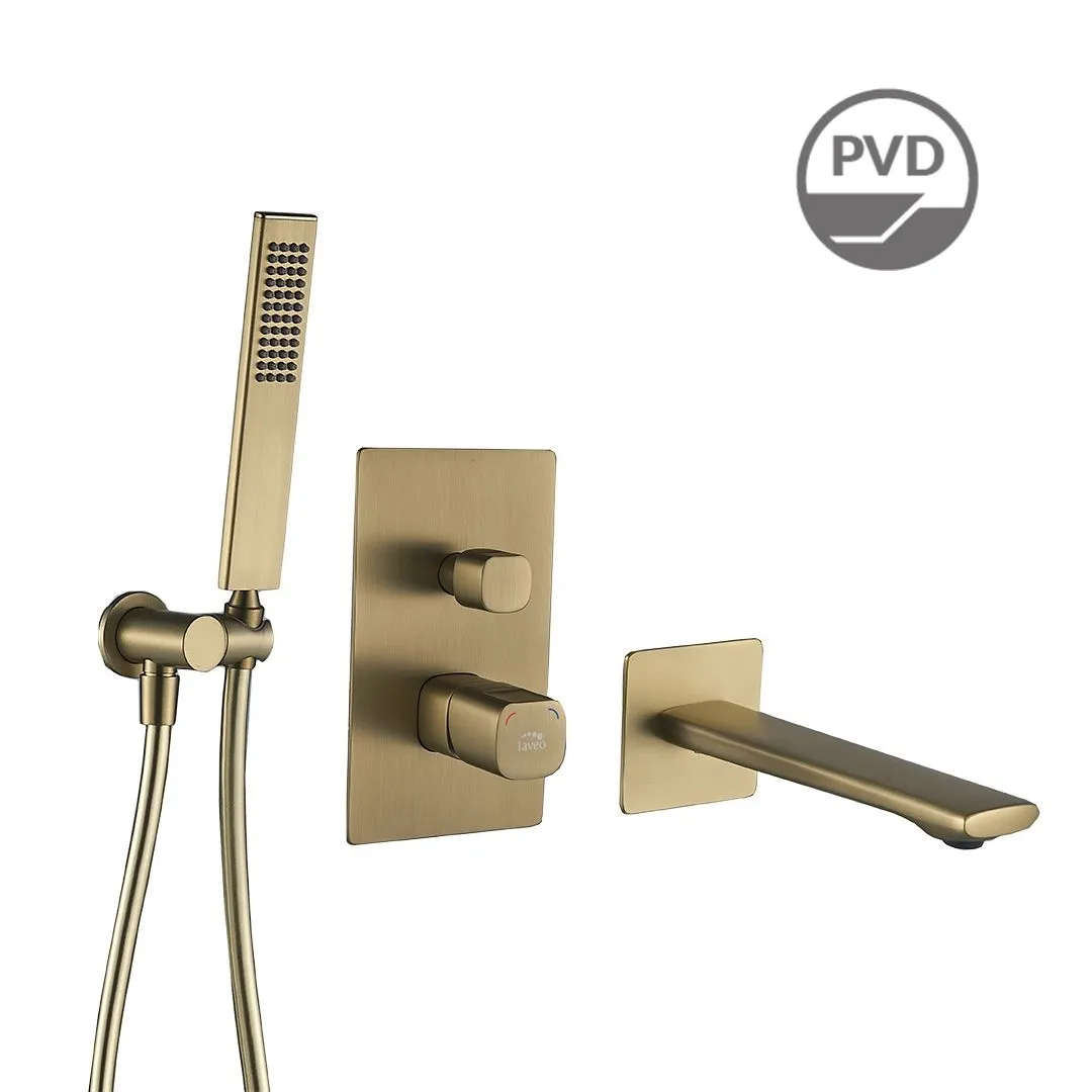 LAVEO Tores - bateria wannowa podtynkowa z zestawem natryskowym