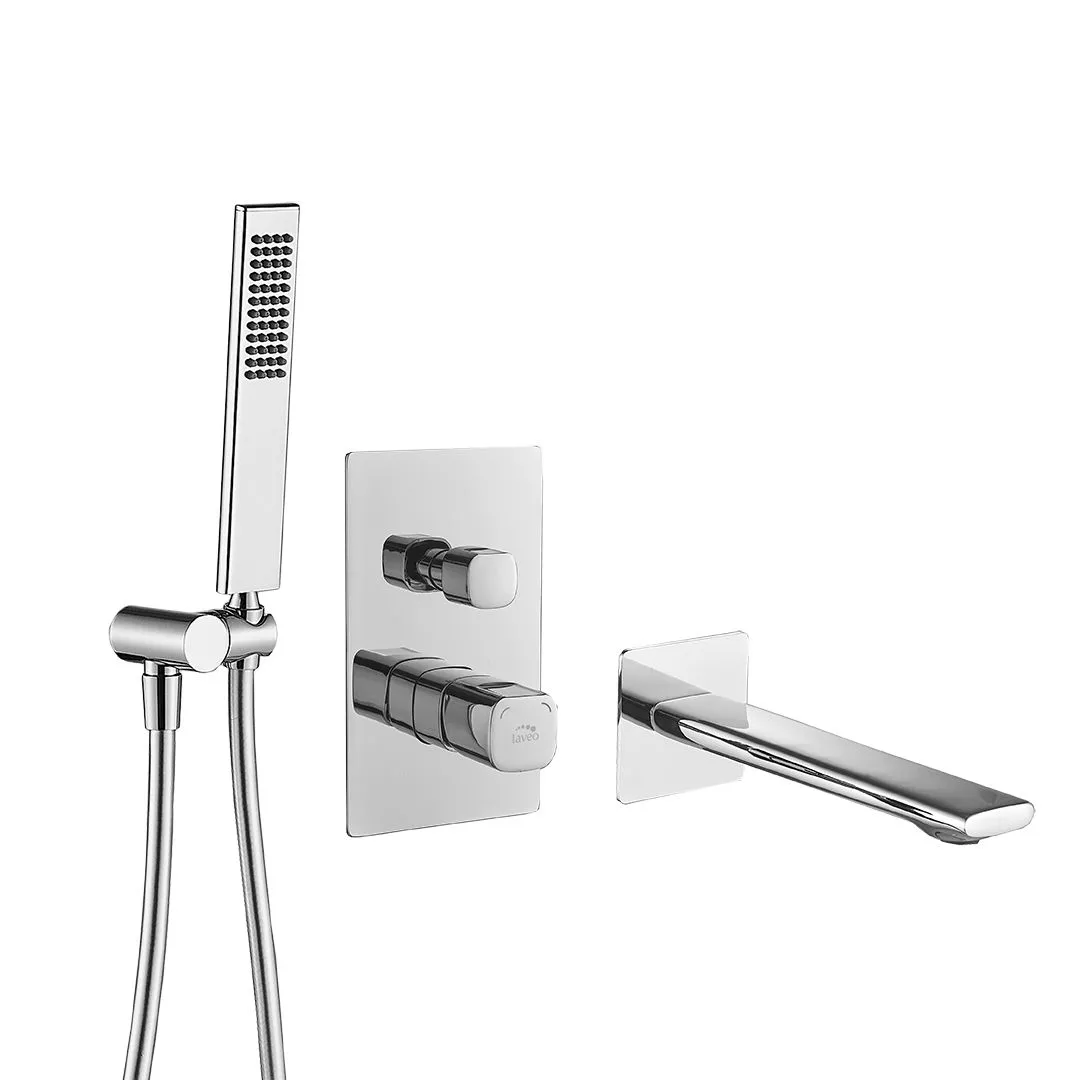LAVEO Tores - bateria wannowa podtynkowa z zestawem natryskowym