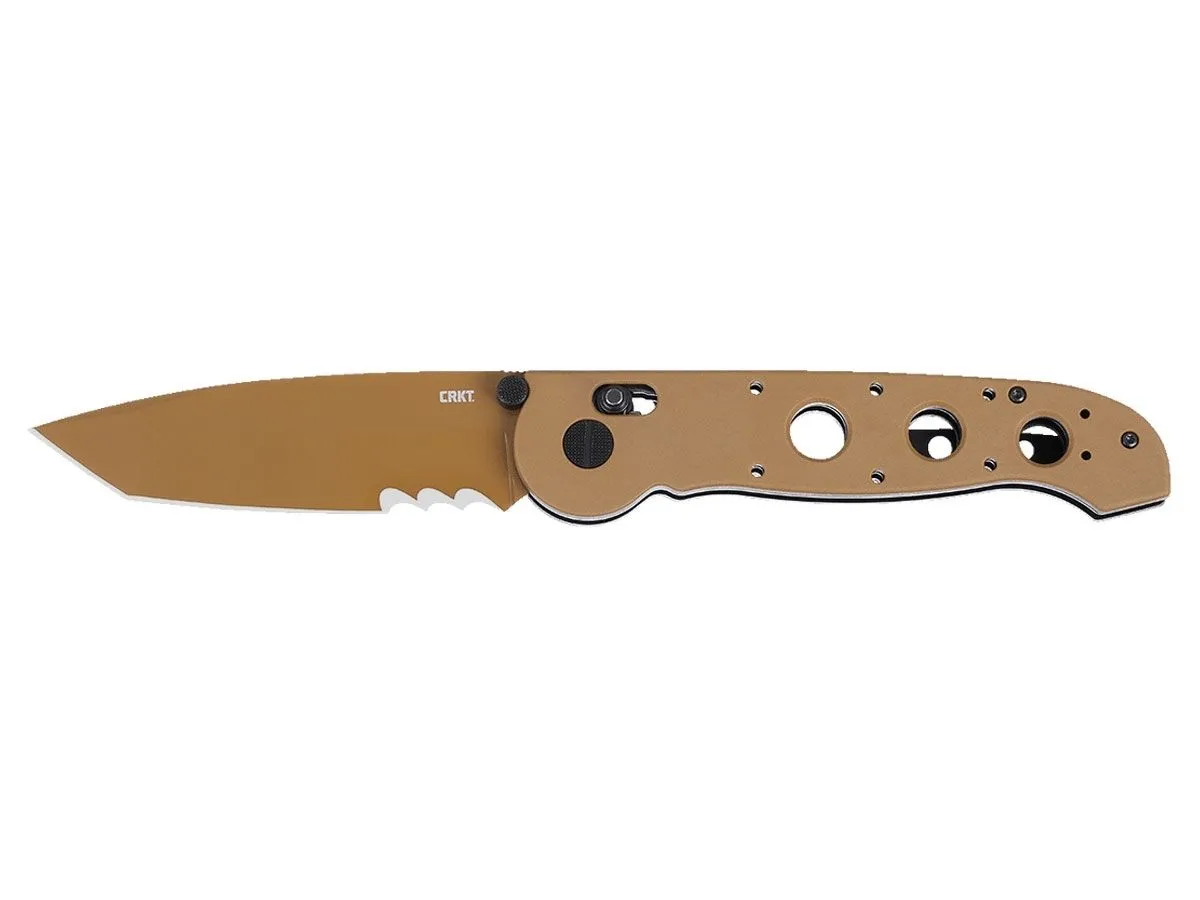 Crkt M16-X CROSSBAR LOCK DESERT TAN M16-14XD VEFF SERRATIONS