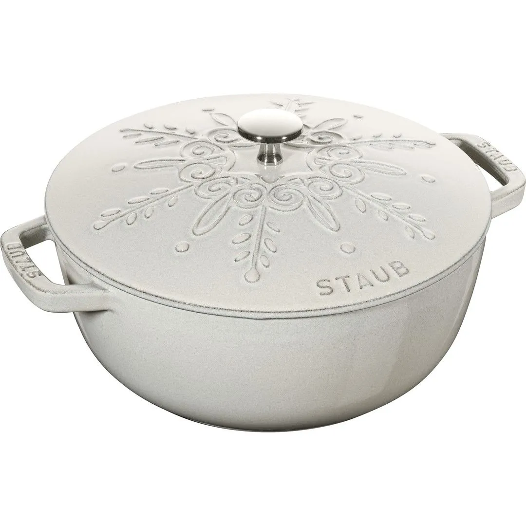 STAUB SPECIAL COCOTTE Garnek żeliwny okrągły snowflake 3.6 ltr, truflowy