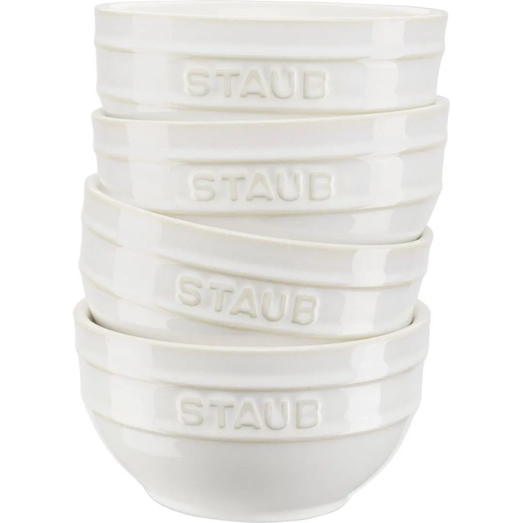 STAUB SERVING Zestaw 4 misek okrągłych 14 cm, kość słoniowa