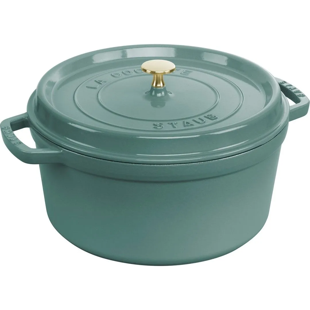 STAUB LA COCOTTE Garnek żeliwny okrągły 6.7 ltr, eukaliptusowy