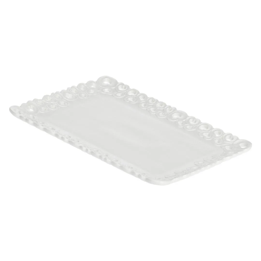 LA PORCELLANA BIANCA VALENTINO Zdobiona taca do serwowania 35 x 26 cm