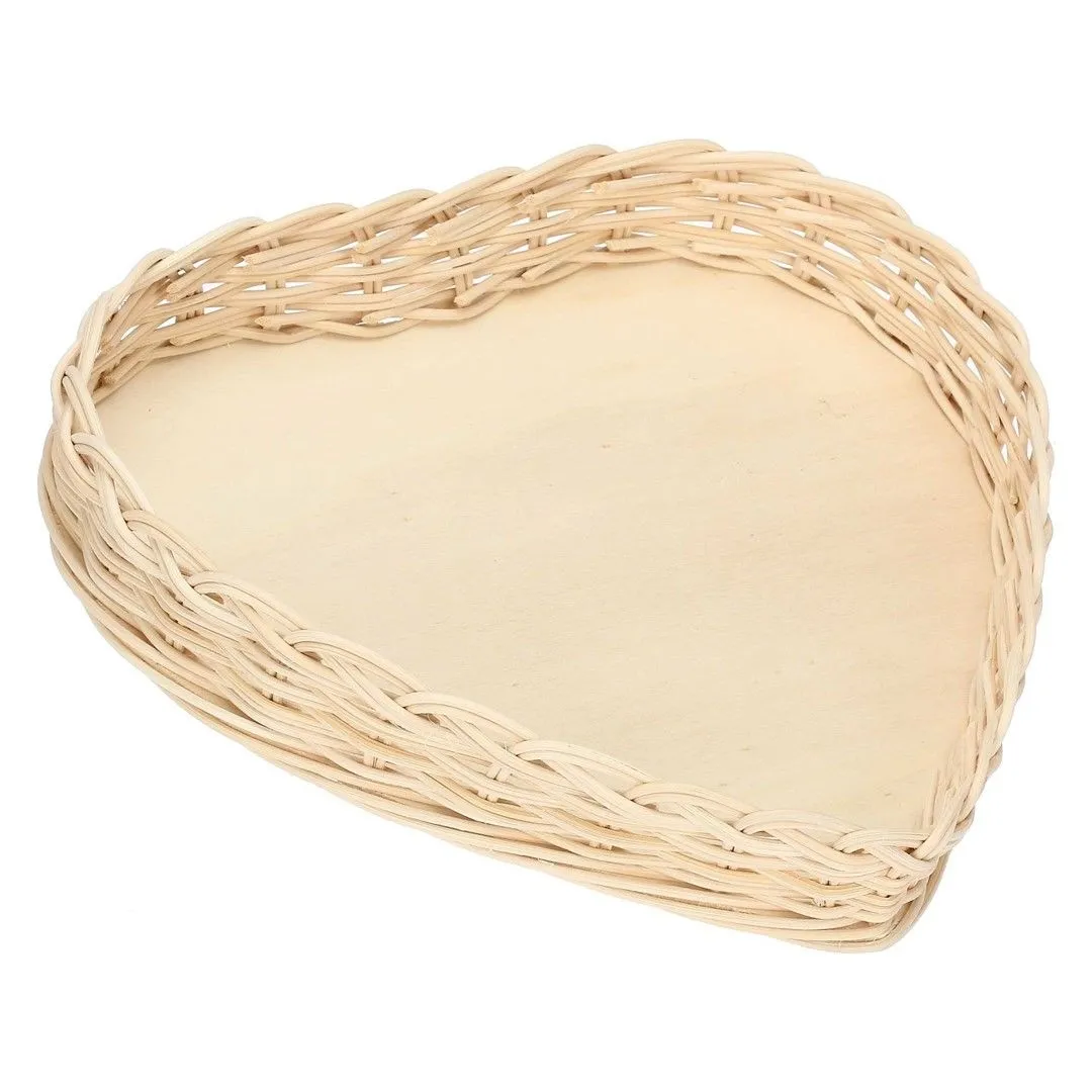 LA PORCELLANA BIANCA MIDOLLINO Wiklinowy kosz na naczynie do zapiekania serce
