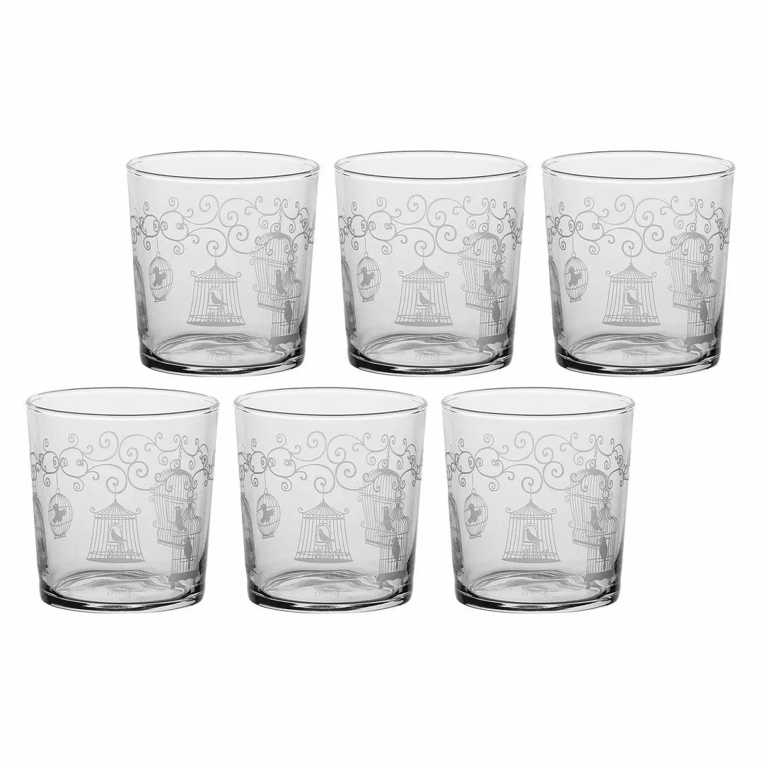 LA PORCELLANA BIANCA BABILA Zestaw 6 szklanek z grubym dnem woliera 350 ml