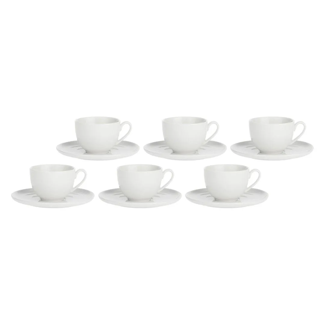 LA PORCELLANA BIANCA CORTE Zestaw 6 filiżanek do herbaty ze spodkiem 200 ml