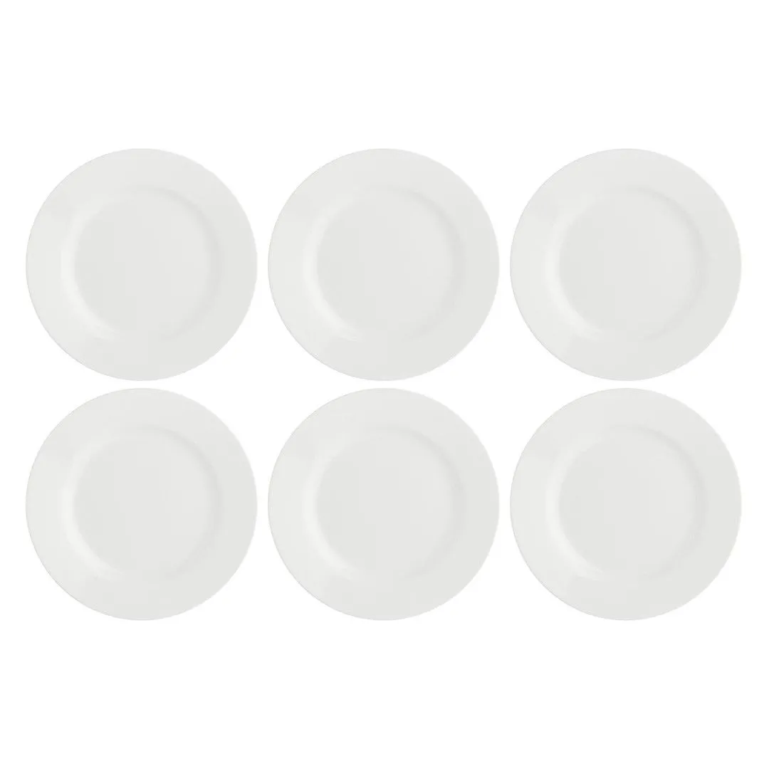 LA PORCELLANA BIANCA ESSENZIALE Zestaw 6 talerzy do sałatek z rantem 20 cm