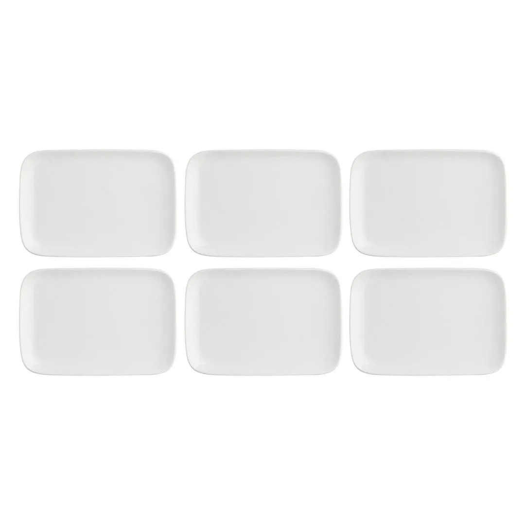 LA PORCELLANA BIANCA ESSENZIALE NEW AGE Zestaw 6 tac prostokątnych 15 x 10 cm