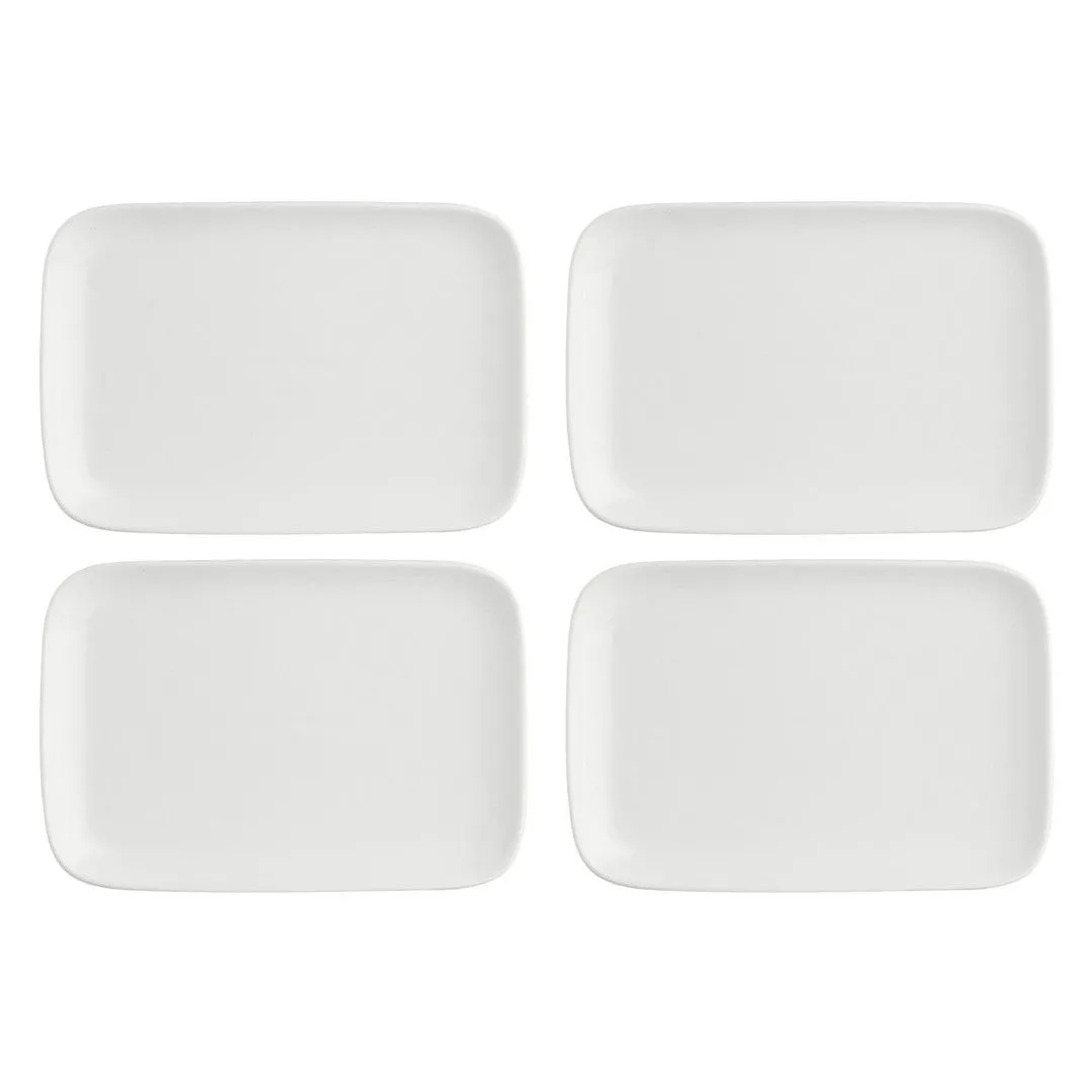 LA PORCELLANA BIANCA ESSENZIALE NEW AGE Zestaw 4 tac prostokątnych 30 x 22 cm