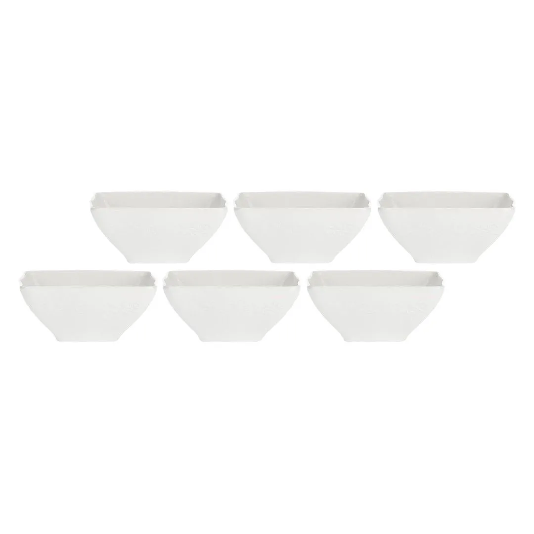 LA PORCELLANA BIANCA FLORENTINA Zestaw 6 misek kwadratowych głębokich 11 cm