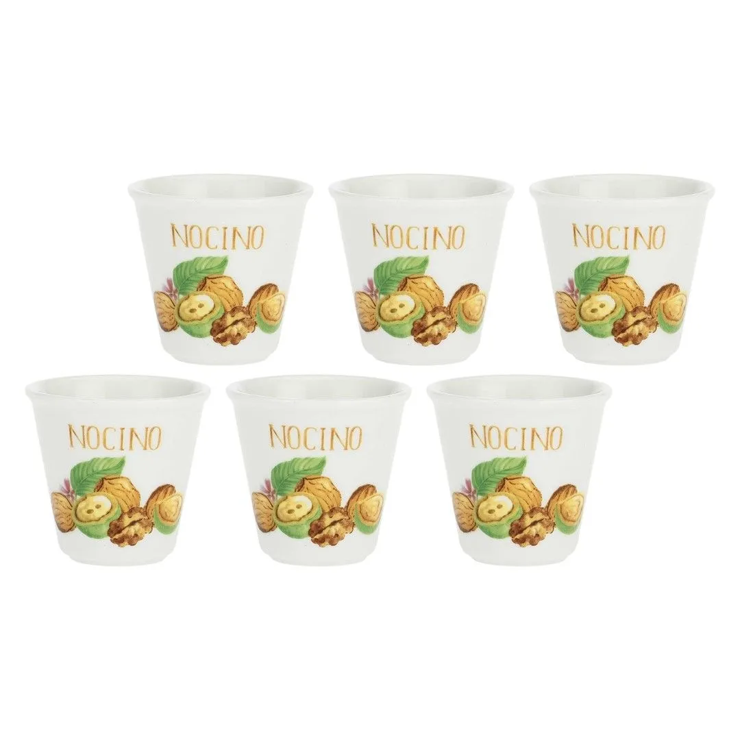 LA PORCELLANA BIANCA LIQUORELLI Zestaw 6 kieliszków na likier nocino 75 ml