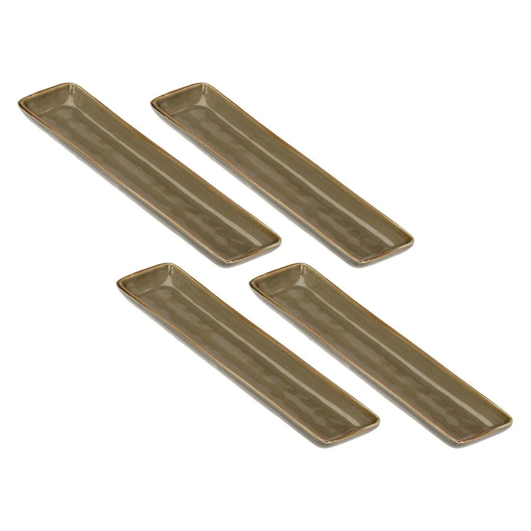 ROSE&TULIPANI CONCERTO GRIGIO TORTORA Zestaw 4 tac prostokątnych 32 x 8 cm