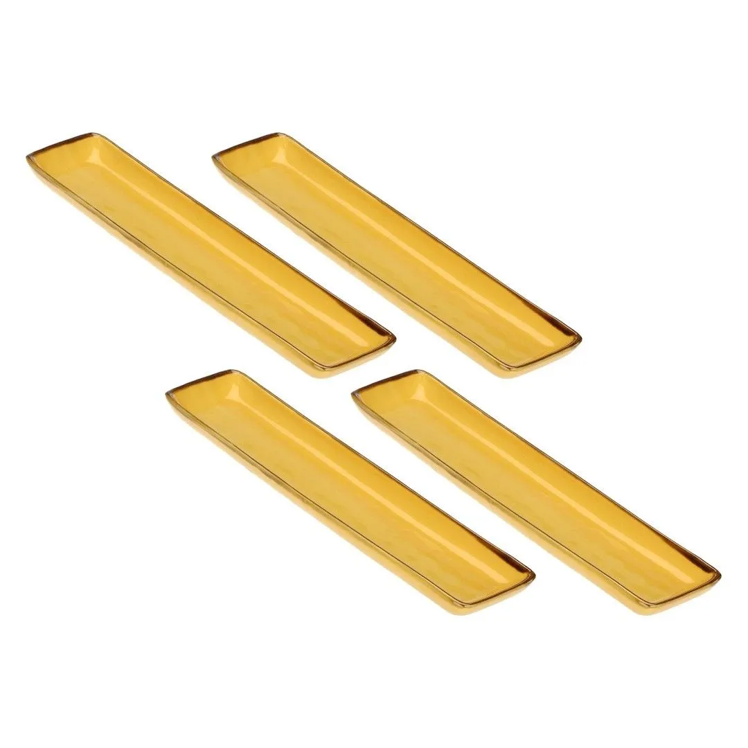 ROSE&TULIPANI CONCERTO OCRA Zestaw 4 tac prostokątnych 32 x 8 cm