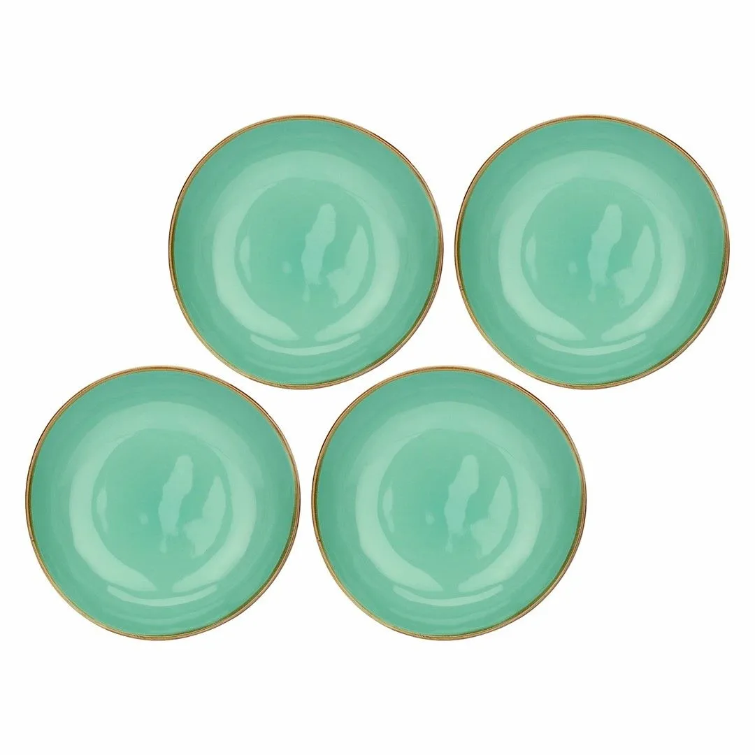ROSE&TULIPANI CONCERTO VERDE ACQUA Zestaw 4 talerzy do zupy 21 cm