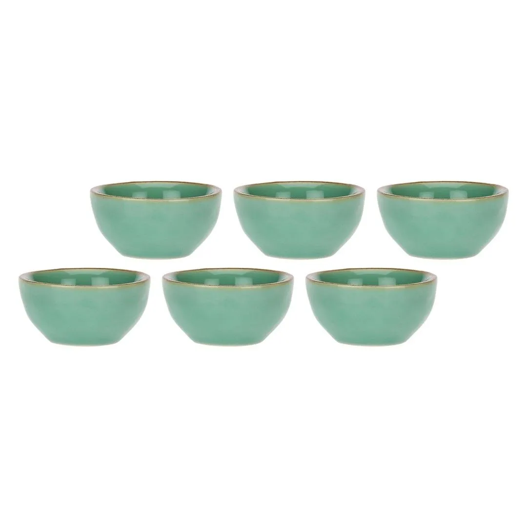ROSE&TULIPANI CONCERTO VERDE ACQUA Zestaw 6 okrągłych miseczek 7 cm