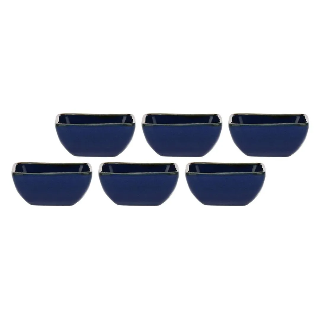 ROSE&TULIPANI CONCERTO BLU COBALTO Zestaw 6 kwadratowych miseczek 8 cm