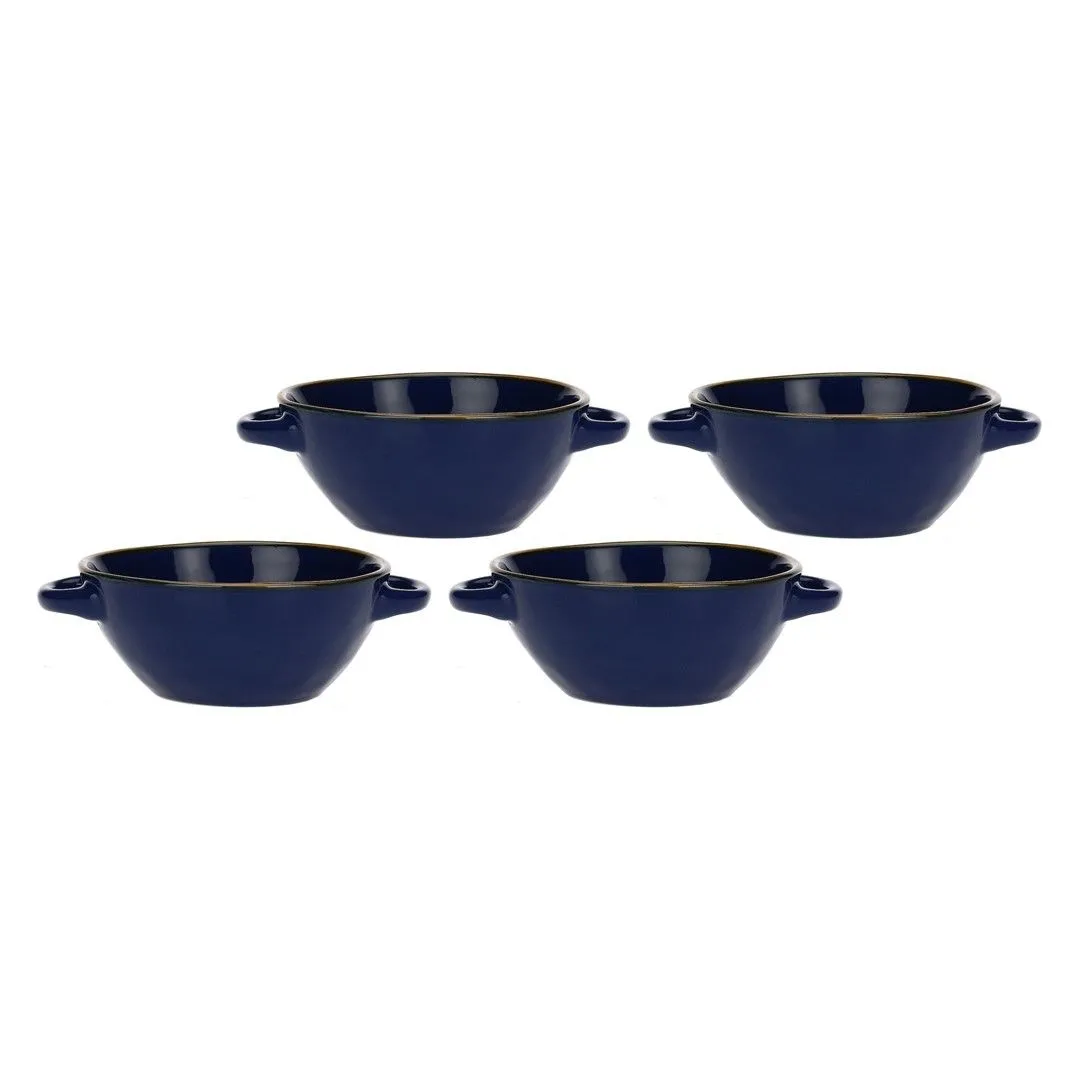 ROSE&TULIPANI CONCERTO BLU COBALTO Zestaw 4 misek do zupy 2H 600 ml