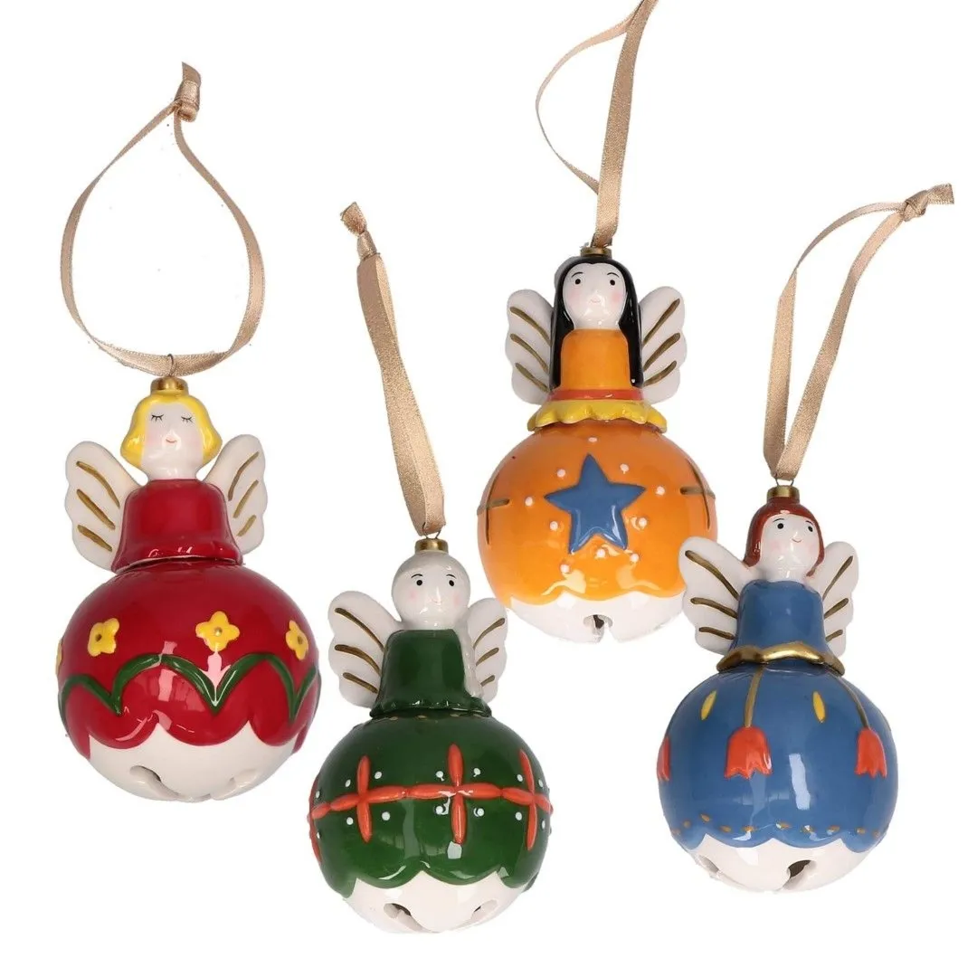 RITUALI DOMESTICI FATTIFATINA Zestaw 4 ozdób choinkowych aniołki 7 x 11 cm