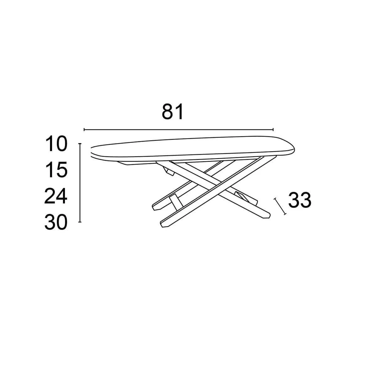 ARREDAMENTI MINYSTIRO Deska do prasowania stołowa - 81 x 33 cm, Brązowy