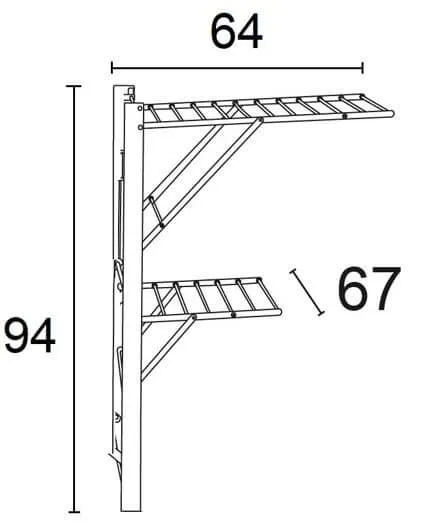 ARREDAMENTI KEVIN Naścienna suszarka na pranie - 64 x 67 cm, Biały