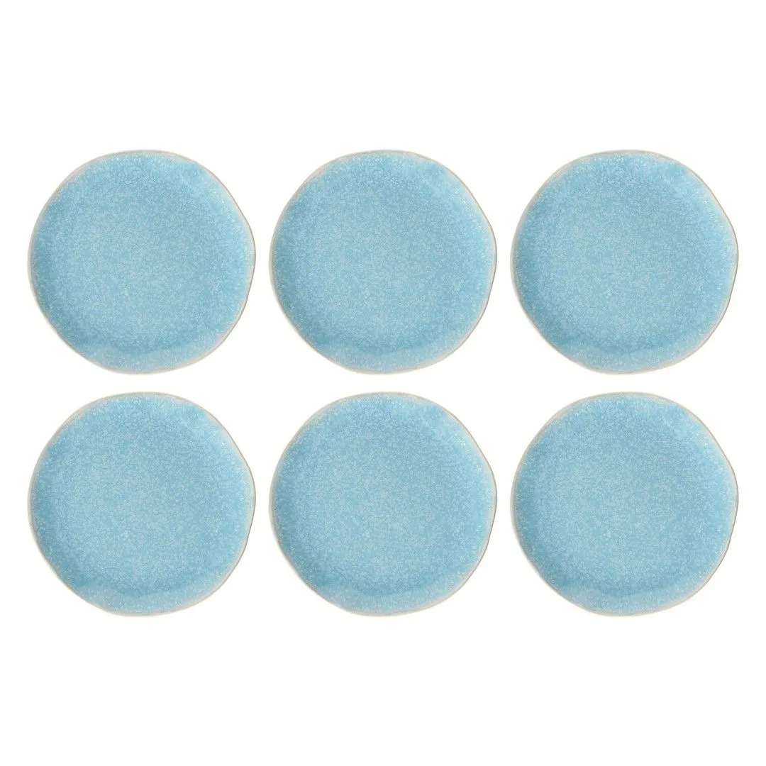 ROSE&TULIPANI CONCERTO FUSE AZZURRO Zestaw 6 talerzy do sałatek 22 cm