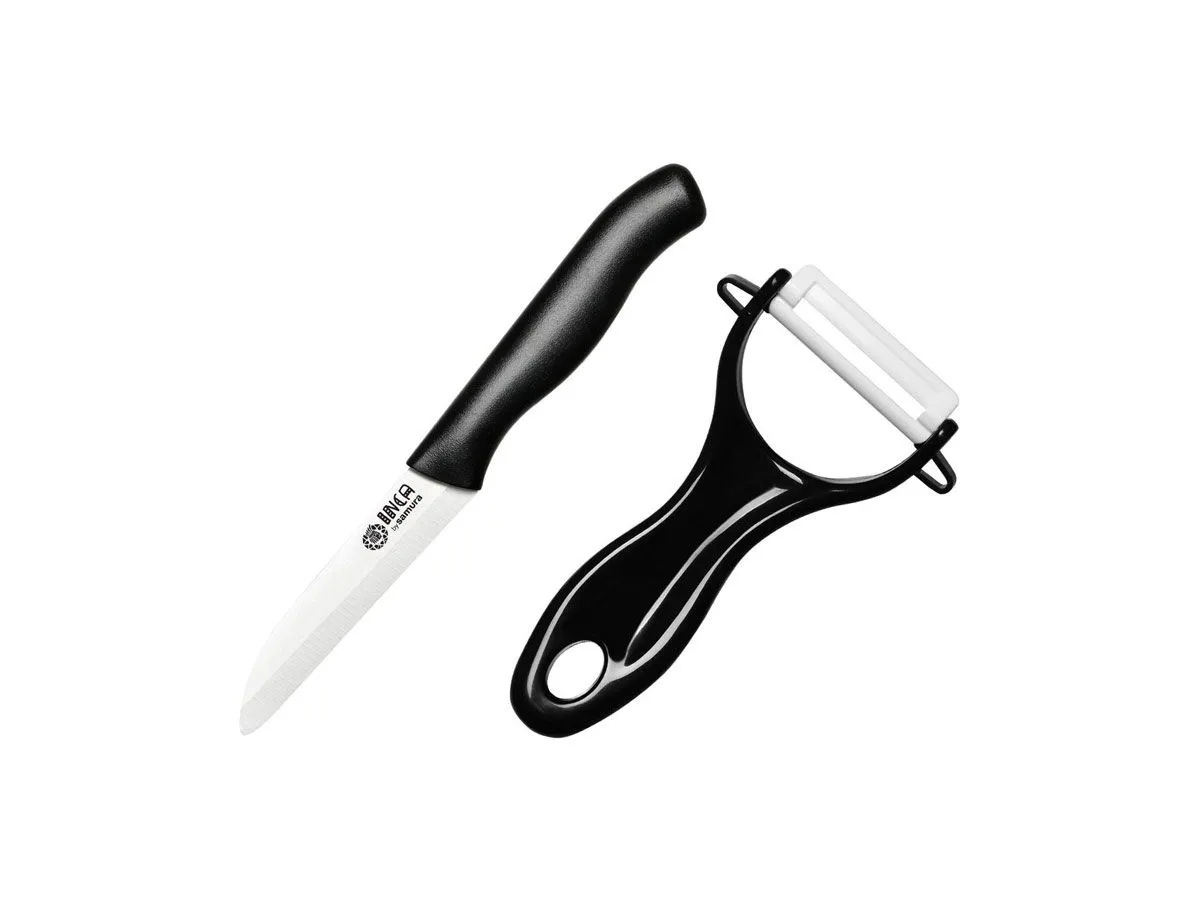 Samura INCA CERAMIC BLACK SET 2 SZT. (OBIERACZKA + NÓŻ ) SIN-011BL
