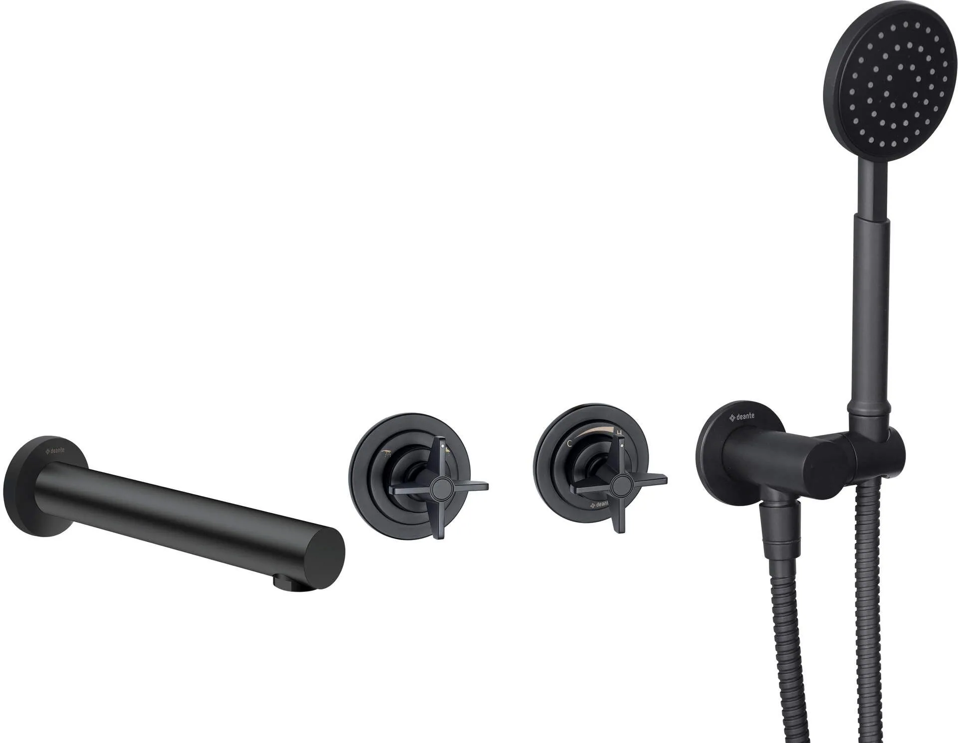 Deante Zestaw prysznicowy podtynkowy z wylewką wannową