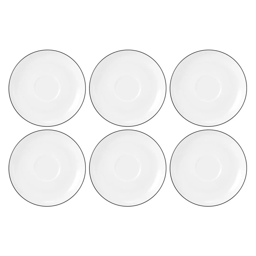 SELTMANN LIDO BLACK LINE Zestaw 6 spodków 14.5 cm