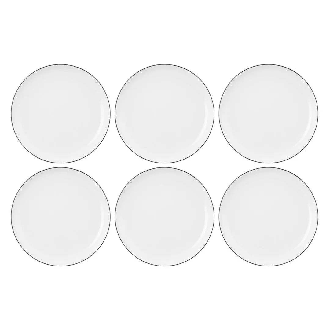 SELTMANN LIDO BLACK LINE Zestaw 6 talerzy obiadowych 17 cm