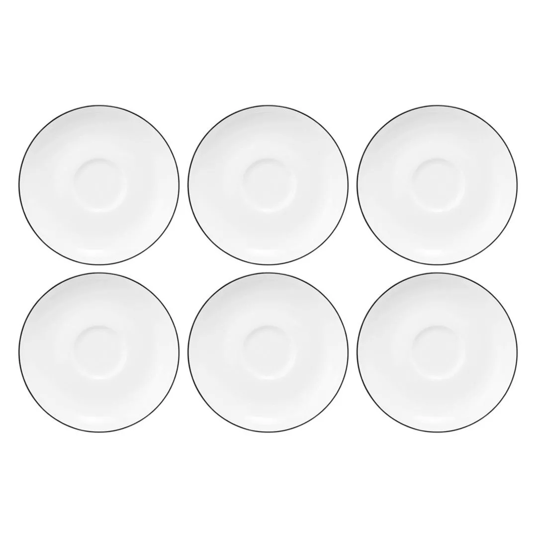SELTMANN LIDO BLACK LINE Zestaw 6 spodków 12 cm
