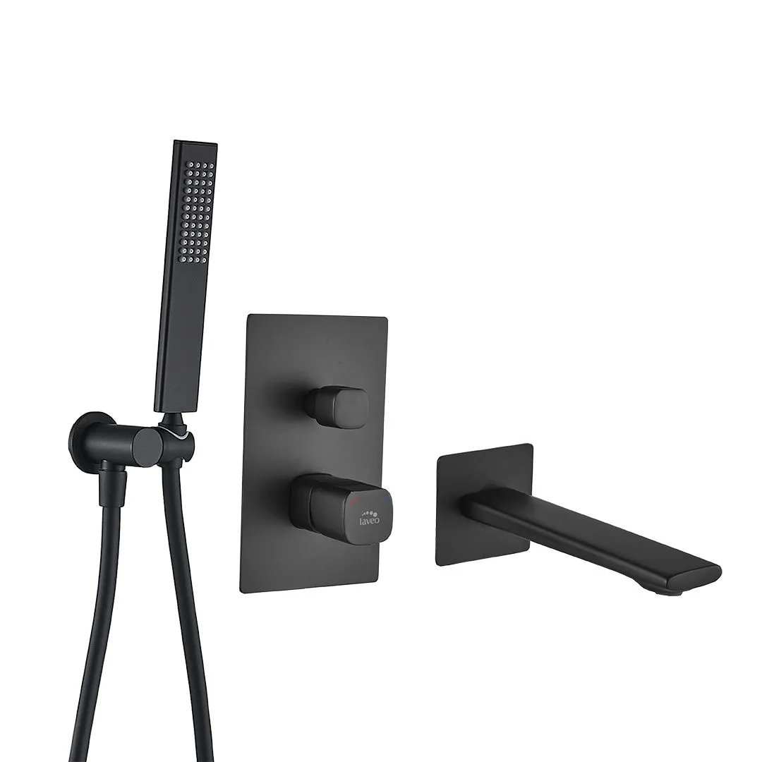 LAVEO Tores - bateria wannowa podtynkowa z zestawem natryskowym