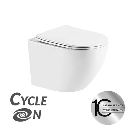 LAVEO Desna CycleOn 2.0 - miska ustępowa wisząca bezkołnierzowa z deską