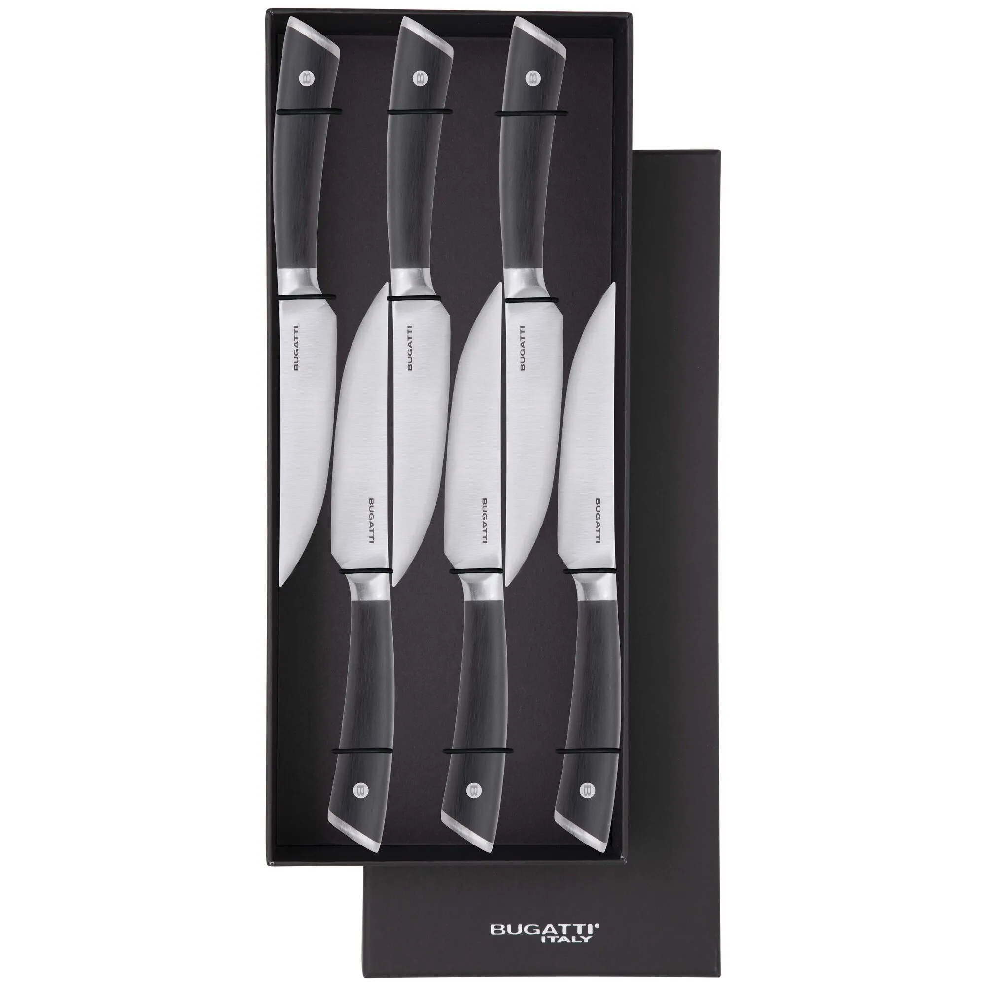 AUBERGE - 6 noży do steków z płaskim ostrzem w opakowaniu prezentowym