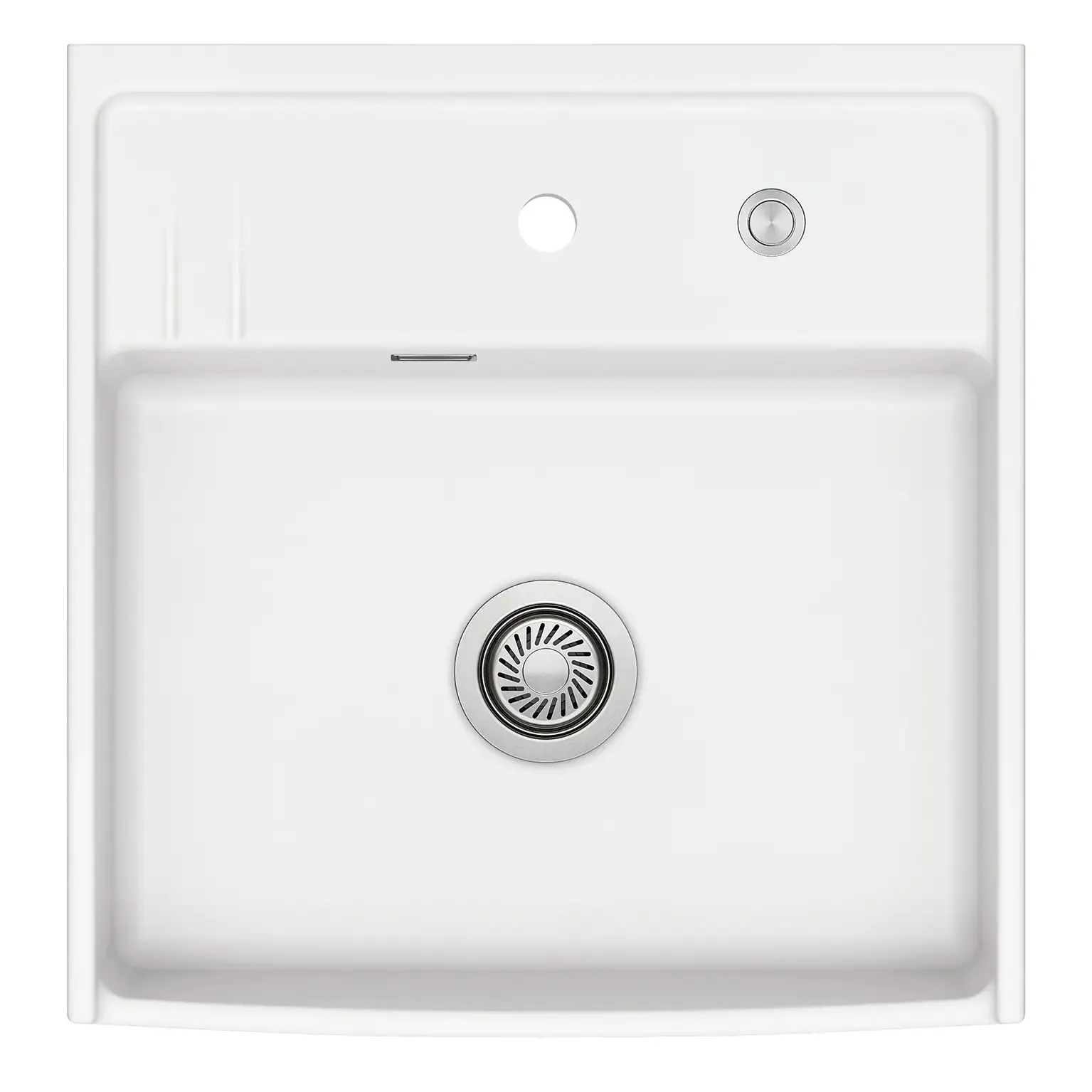 Systemceram Kentro 60 zlewozmywak ceramiczny, Polar, korek manualny